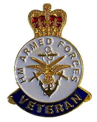 UK Veterans Armed Forces Pin Badge Brooch Royal RAF Navy British Army Gift • £5.99