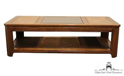 HAMMARY Walnut Rustic Americana 54  Glass Panel Accent Coffee Table 62202-00 • $725.99