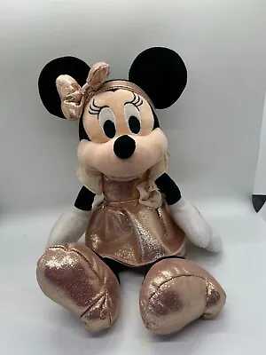 Disney Parks Exclusive Rose Gold Minnie Mouse 14  Plush Toy Stuffed Animal 821 • $14.24