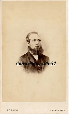 Brown Of Bridgewater Cdv Portrait Of Bearded Man Victorian Antique Photo #8368 • $11.81