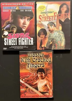 Lot Of 3 Tested MARTIAL ARTS DVD Movies Jackie Chan Sonny Chiba Good Condition • $9.85