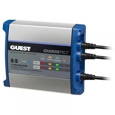 Guest On-Board Marine Boat Battery Charger 10A/ 12V 2 Bank 120V Input Brand New • $169.99