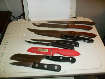 $6.99 • Buy 9 Pc Kitchen Knives Paring Steak Cooking Prep Guc Nice Variety Slicing Etc