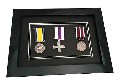 Medal Display Frame For World War Military Or Sports Awards Medals Black  • £18