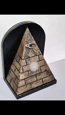 Chicago World’s Fair Cast Bronze Pyramid Bookends Masonic All Seeing Eye 1893 • $2100