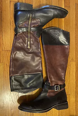 Vince Camuto Size 8M Style VC-Flavian Dark Wood/Black Tie Dye Leather Tall Boots • $23.75