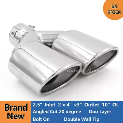 Exhaust Fits 2.5  Inlet 2x4“x3  Outlet 10  Outlet 2.5  Overall Length X 4x3x2x10 • $35.60