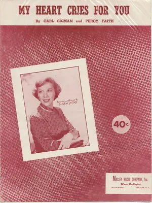 My Heart Cries For You Dinah Shore Cover Photo 1950 Vintage Sheet Music • $6.11