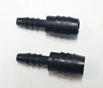 (2) Two 1/2  X 1/4  Hose ID Black HDPE Barbed Plastic Reducer Connector Fitting • $8.48