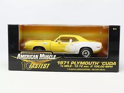 1:18 Scale Ertl American Muscle 10 Fastest Die-Cast 32751 1971 Plymouth 'Cuda  • $129.95