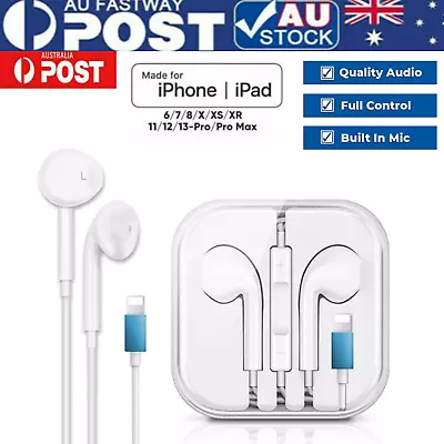 Earphones For Apple IPhone 7 8 X 11 12 13 Pro Wired Bluetooth Earbuds Headphones • $7.99