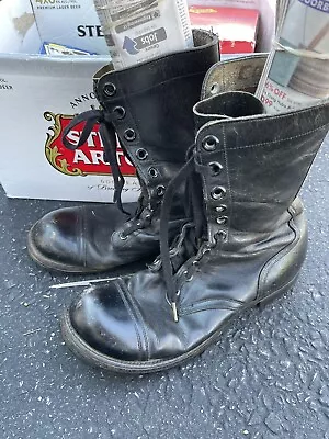 Vintage PANCO Military Boots 1960s Leather Vietnam War Era Size 9.5 Combat • $99