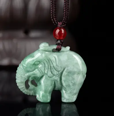 $3.90 • Buy Exquisite Natural Burma Jadeite Hand-carved Elephant Statue Jade Pendant