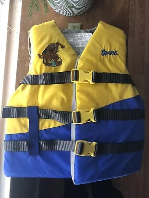 Stearns Scooby Doo Life Jacket Ski Vest 50-90 Ib Kids Flotation Blue Yellow Surf • $13.99