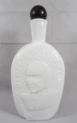 $5.98 • Buy Vintage Wheaton Milk Glass Decanter Benjamin Franklin