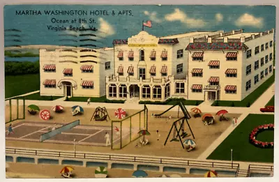 Martha Washington Hotel Virginia Beach VA Vintage Linen Postcard • $2.65