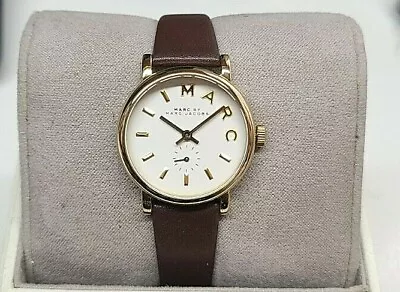 Marc By Marc Jacobs Baker White Dial Brown Leather Band Watch Women's MBM1317 • $127.22