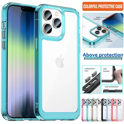 $8.99 • Buy For IPhone 14 13 12 11 Pro Max Plus Clear Crystal Case Shockproof Bumper Cover