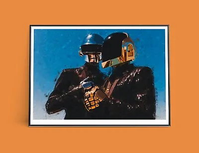 Daft Punk Art Print - Digital Illustration Music Poster Art Print (A4A3A2) • £12
