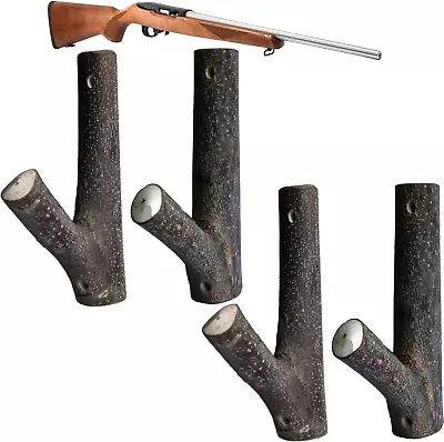 Gun Rack Wall Mount Natural Hardwood Gun Racks For Rifle Bow Handmade Gun Wall • $41.91