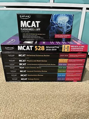 Kaplan MCAT 2018-19 Complete 7 Book Set + Advanced Prep + Flashcard Set NEW • $25