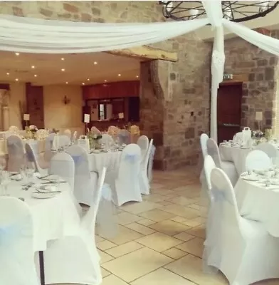 £1.75 • Buy White Spandex Chair Covers For Sale - £1.75 Each