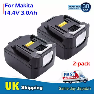 £30.99 • Buy 2 X 14.4V 3.0Ah Lithium Ion Battery For Makita BL1430 BL1415 194066-1 194065-3