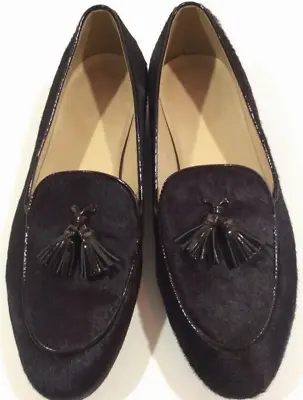 J.CREW COLLECTION Size 6 Biella Calf Hair Leather Tassel Loafer In Burgundy $398 • $39.60