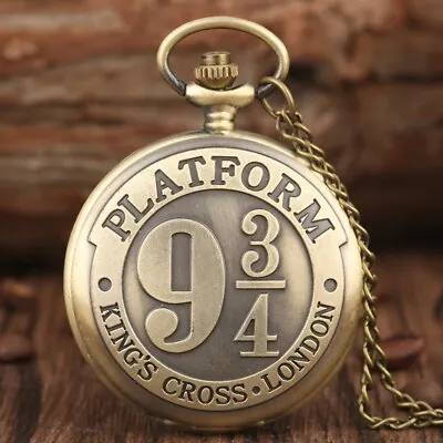 Retro Pocket Watch Quartz Vintage Bronze Necklace Chain Steampunk Gift For Men • $4.63