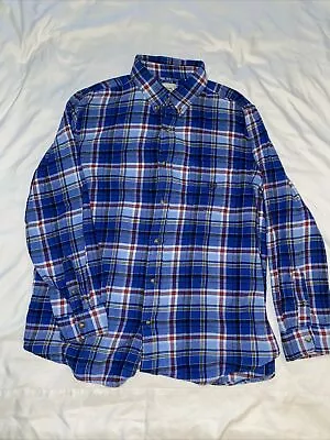 Chaps Ralph Lauren Red White Blue Flannel Shirt Men’s Large Vtg No Reserve • $10