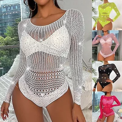 Womens Sexy Lingerie Robe Set Women Fishnet Dress Camisole Babydoll Lingerie • $28.63