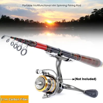 Telescopic Fishing Rod Collapsible Fishing Pole Outdoor Sport Ultralight Carbon  • $17.49