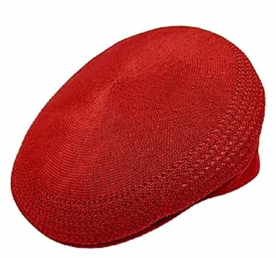 KANGOL Hat 504 Tropic Ventair Flat Cap 0290BC Summer Red Sizes: S - XL • £52.99