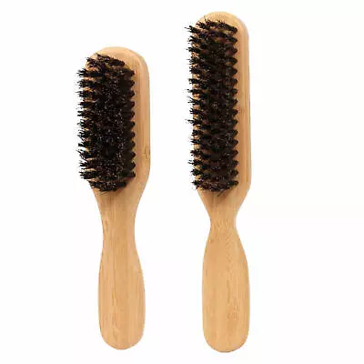 Mens Wild Boar Bristle Hair Brush Wooden Stiff Bristles Beard Brush For Men • $7.69