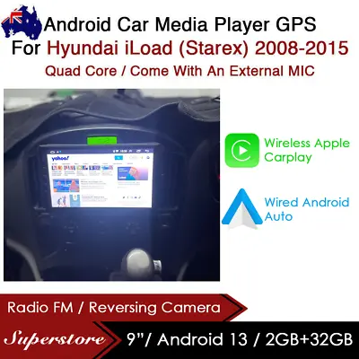 9” CarPlay Android 13 Auto Car Stereo GPS Head Unit For Hyundai ILoad (Starex) • $399