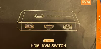 HDMI Kvm Switch 2 Port Keyboard Monitor And Mouse Output • $15