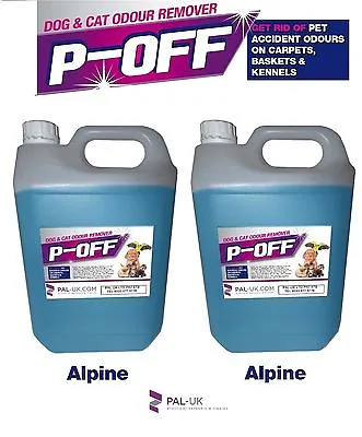 £22.99 • Buy 2 X 5L P-OFF Fragranced Kennel/Cattery Cleaner Deodoriser - Alpine