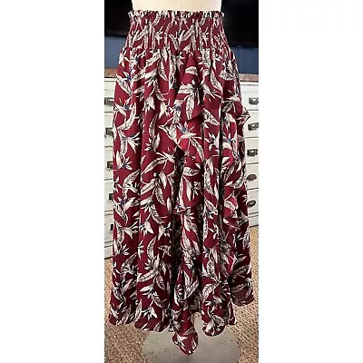 EUC Anthropologie Ruffled Feather Maxi Long Skirt Large L • $60