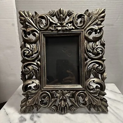 Hand Carved Solid Wood Ornate Floral Baroque Rococo Style Picture Photo Frame • $84.90
