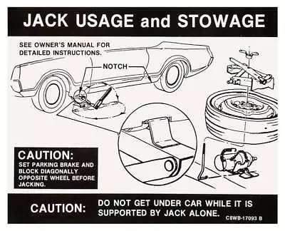 1968-70 Mustang Jack Instructions With Space Saver Decal • $13.04