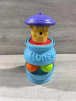 Vintage Mattel Winnie The Pooh Spinning Pop Up Honeypot Baby Toy • $19