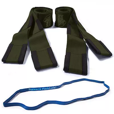 Forearm Forklift MOVING STRAPS With FREE Mover's Rubber Band  ( L74995OLIVEFRB ) • $19.99