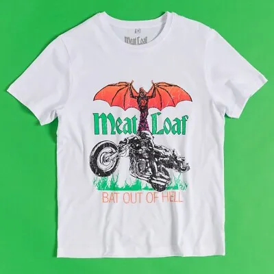 Official Meat Loaf Bat Out Of Hell White T-Shirt : SMLXLXXL3XL • £19.99