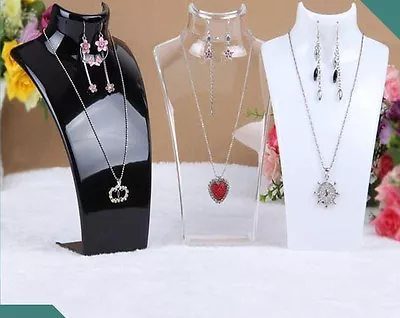 £9.99 • Buy 2X 210MM High Necklace Stand Jewellery Retail Shop Tall Display Busts Holder UK