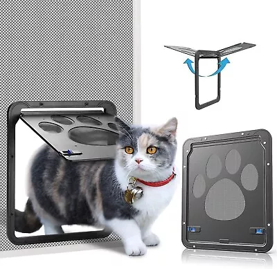 Dog Cat SMALL Pet Screen Automatic Lockable Flap Door Magnetic Slide Gate Frame • $17.99