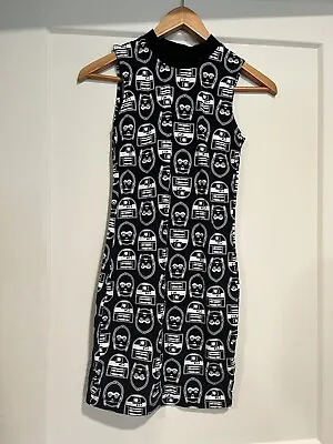 Star Wars Black &White Tank Dress With R2D2 And C-3PO Print Pattern Women Size S • $15