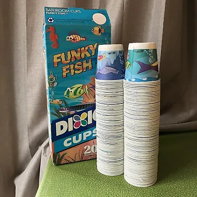 OPEN BOX  Vintage Dixie Cups Funky Fish 158ct 3 Oz 1990’s Kids Prop Stage Paper • $24.99