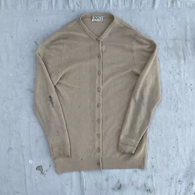 Vintage 60s Glen Abbey The May Co. Cashmere Ireland Sweater Natural Medium • $35