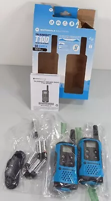 Motorola Talkabout T100 Blue 2 Pack Two Way Radio Tested • $24.95