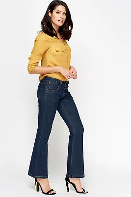 £16.99 • Buy D.Perkins Denim New Women Bootcut Ladies Dark Blue Jeans Wide Leg Flare Pants UK